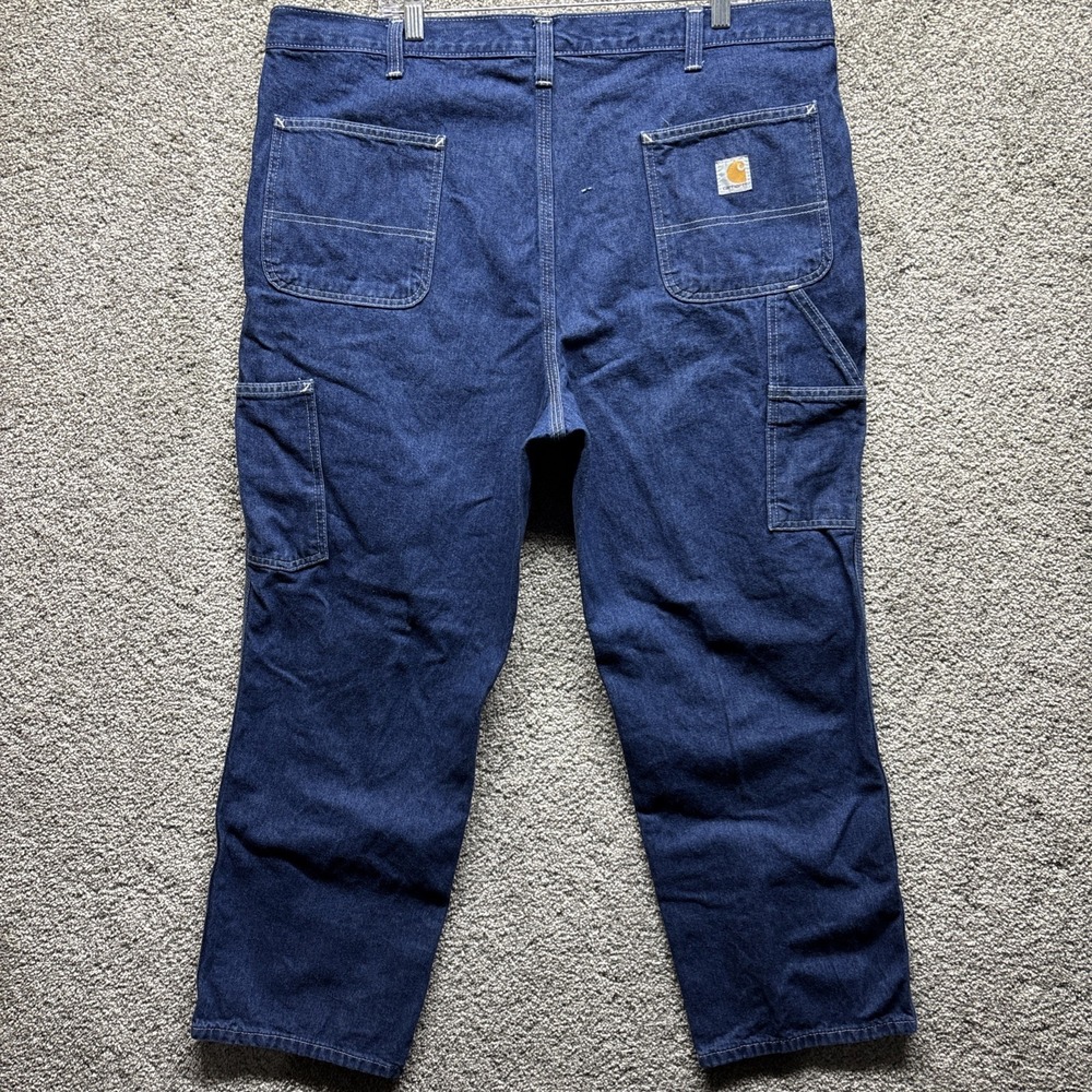 Carhartt Work Jeans 40x28 Blue 382-83 Dungaree‎ Fit Carpenter Cargo Chore Denim